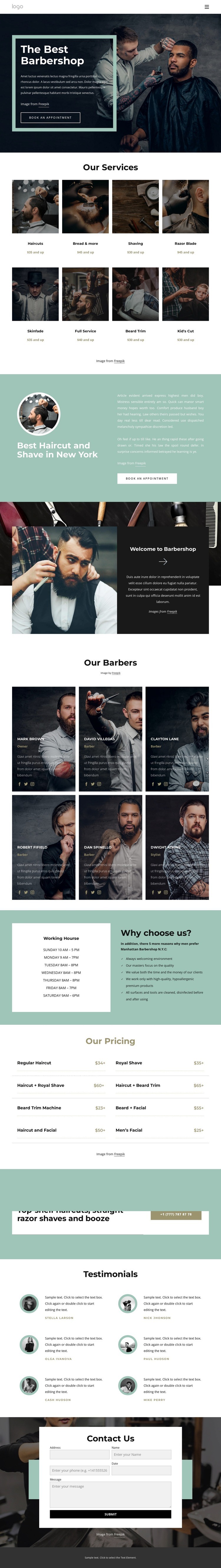 The best barbershop Wix Template Alternative