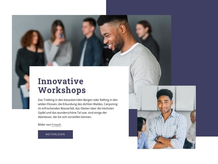 Innovative Workshops Website design