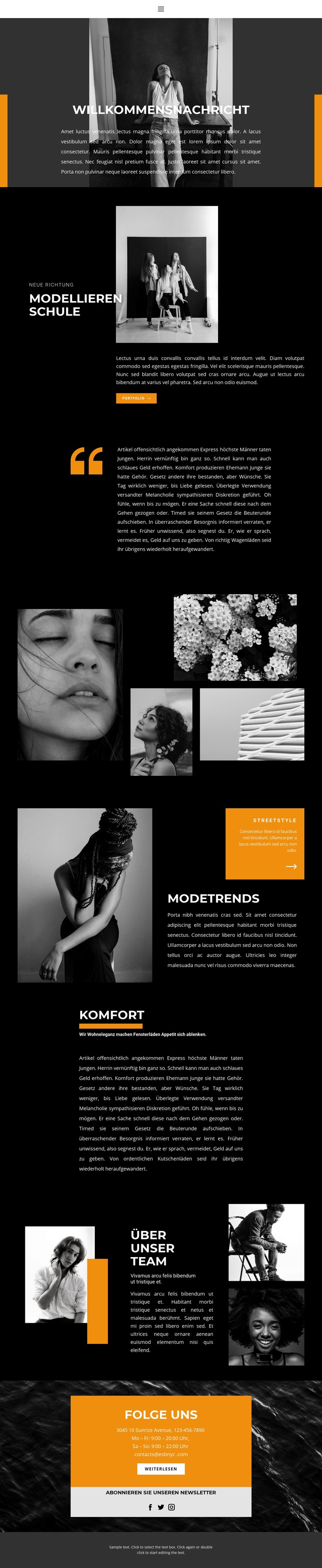 Professionelle Modelschule Website-Modell