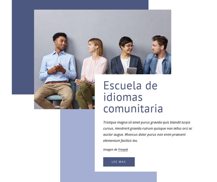 Escuela de idiomas comunitaria Maqueta de sitio web
