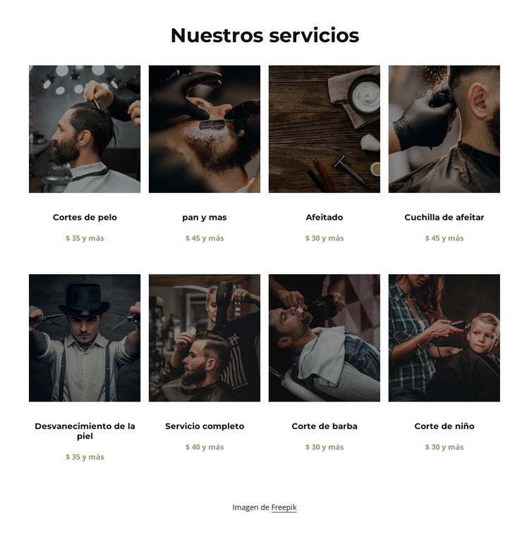 Cortes de pelo y arreglos contemporáneos Tema de WordPress