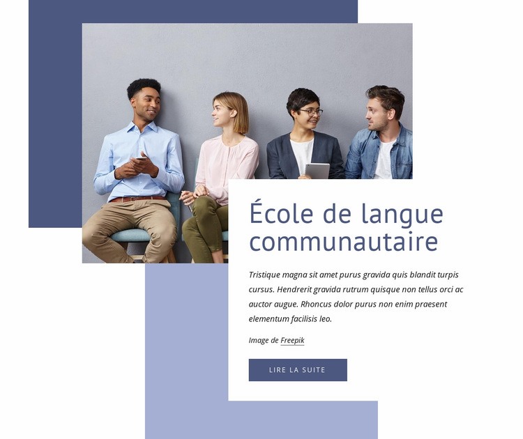 École de langue communautaire Modèle d'une page