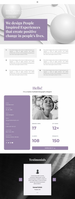 Resume Page - Responsive Html Code