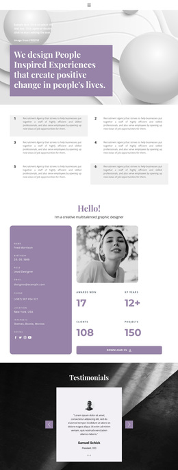 Resume Page - Beautiful Joomla Page Builder