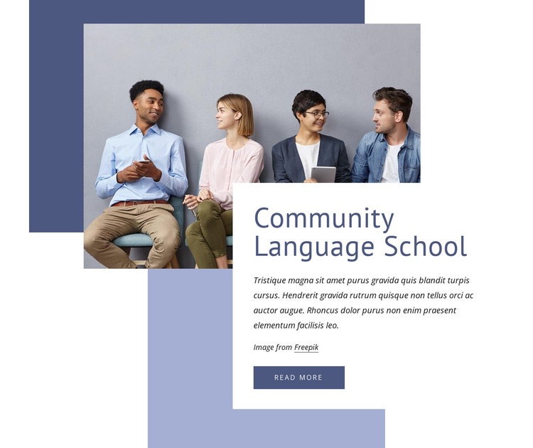 Community language school One Page Template