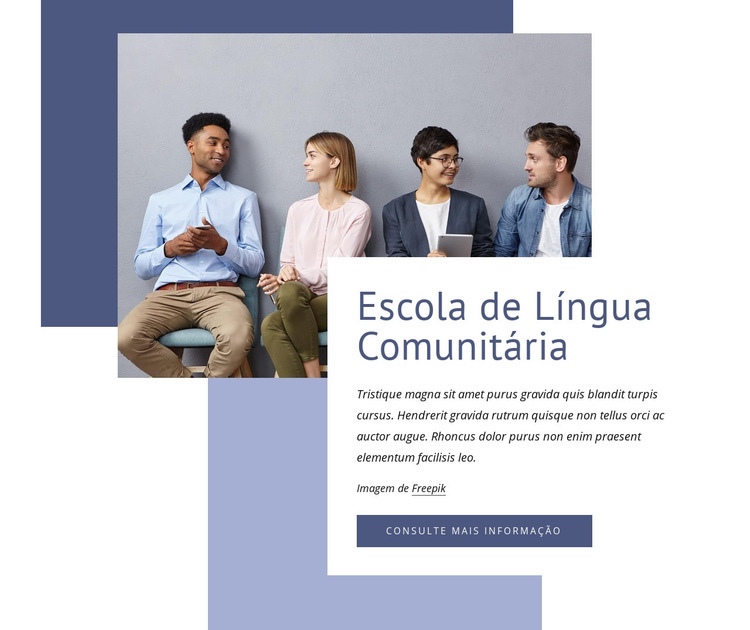 Escola de línguas comunitárias Maquete do site