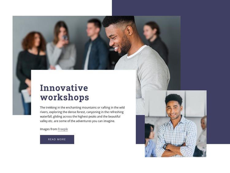 Innovativa workshops Html webbplatsbyggare