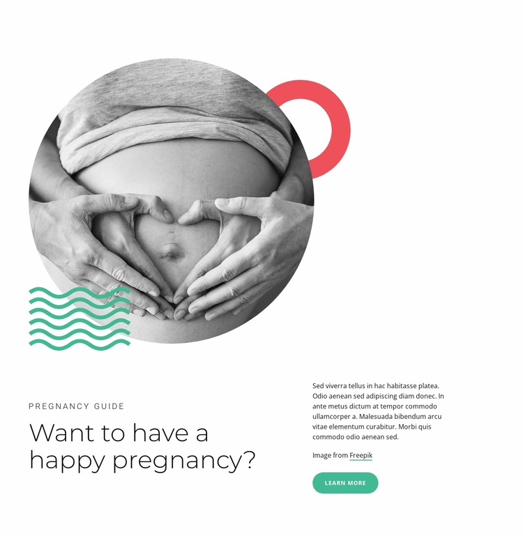 Happy pregnancy Landing Page