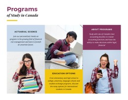 Programs Of Study In Canada Single Page Website