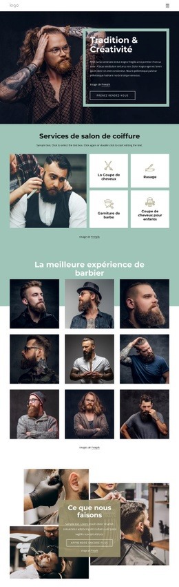 Salon de coiffure public Maquettes de sites Web
