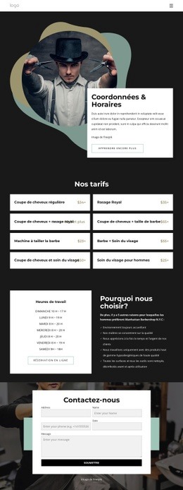 Coordonnées et horaires du salon de coiffure Modèles