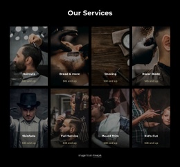 Haircuts, Shaving And Beard Trimming Services - Modern Site Design