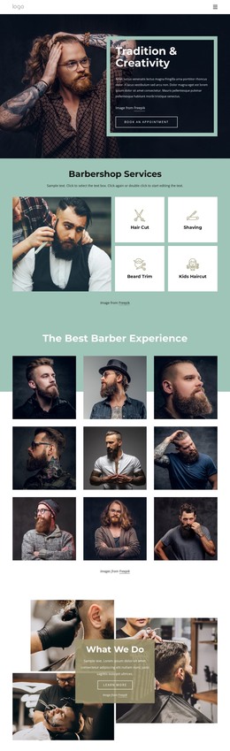 Public barber salon HTML Templates