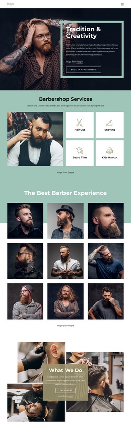HTML5 Template Public Barber Salon For Any Device