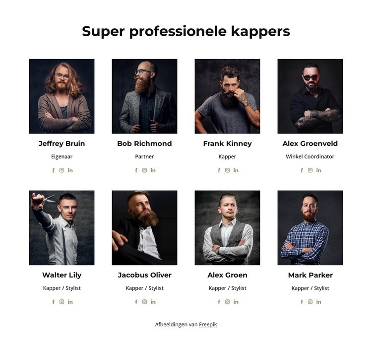 Super professionele kappers Sjabloon voor één pagina