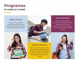 Design De Site Incrível Para Programas De Estudo No Canadá