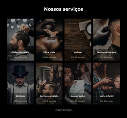 Serviços De Corte De Cabelo, Barbear E Aparar Barba - Modelo De Página HTML