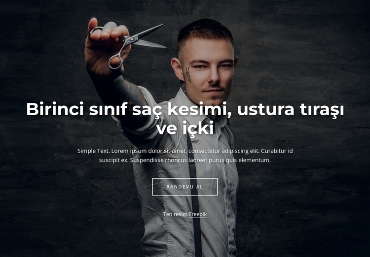 En iyi saç kesimleri Web Sitesi Mockup'ı