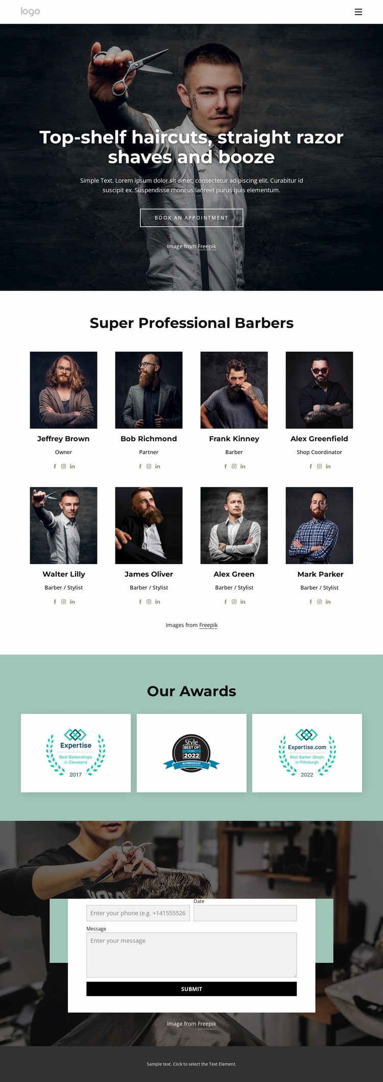 Barber team Website Builder Templates