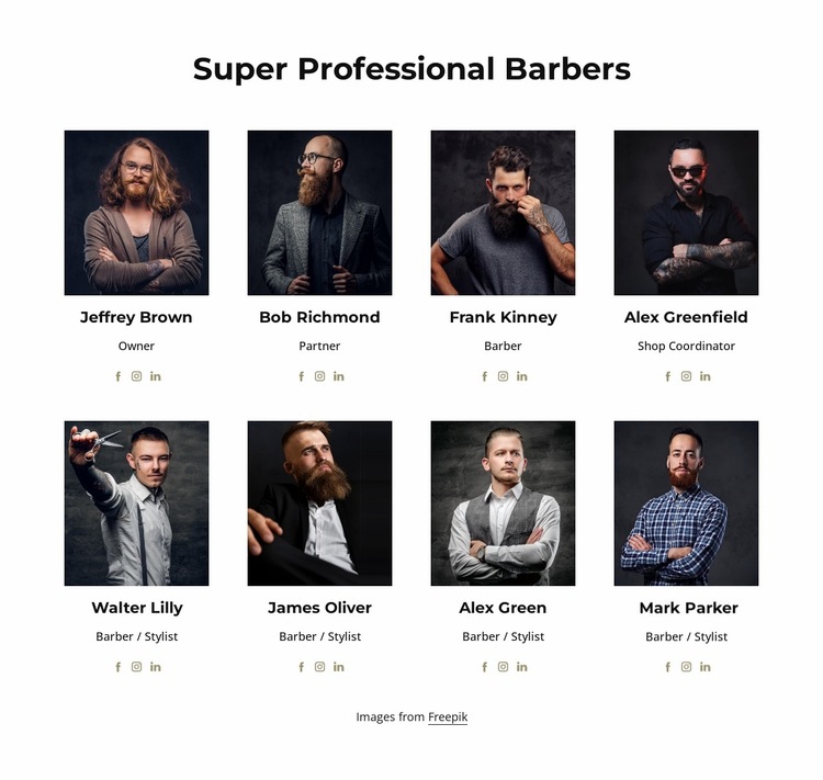 Super professional barbers Website Builder Templates