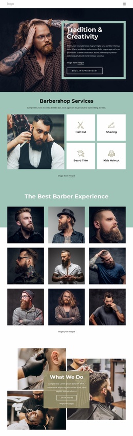 Public Barber Salon - Beautiful Landing Page