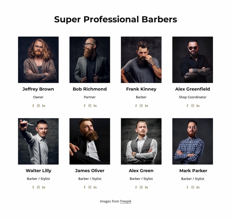 Super professional barbers Website Template