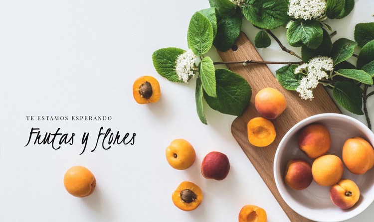 Frutas y flores Maqueta de sitio web
