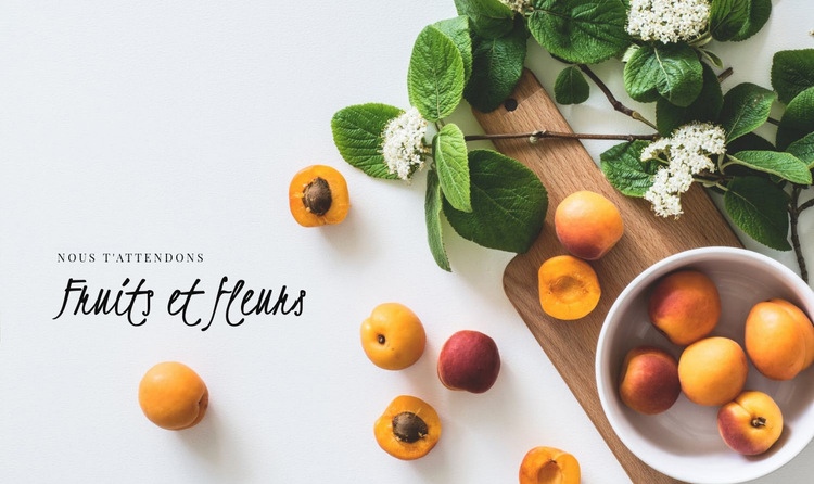 Fruits et fleurs Maquette de site Web