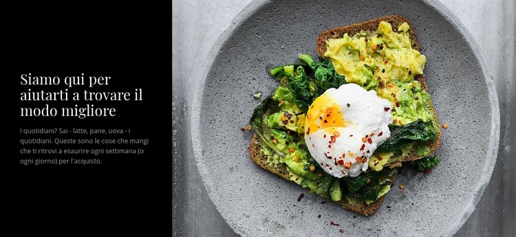 Frittata e avocado Mockup del sito web