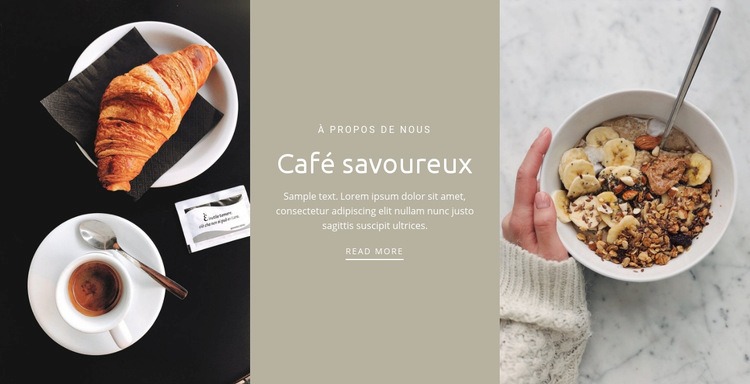 Café savoureux Maquette de site Web