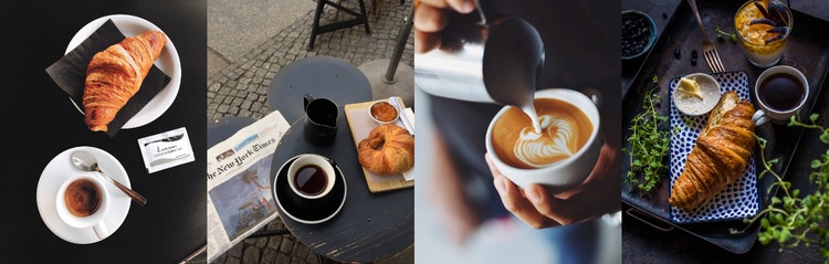 Pausa per caffè e pasticcini Un modello di pagina
