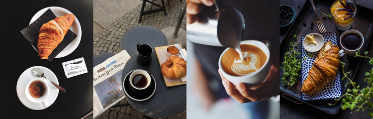 Kahve ve hamur işleri için ara HTML Şablonu