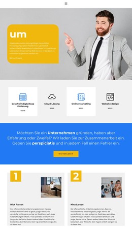 HTML-Landingpage Für Über Die Geschäftsmission