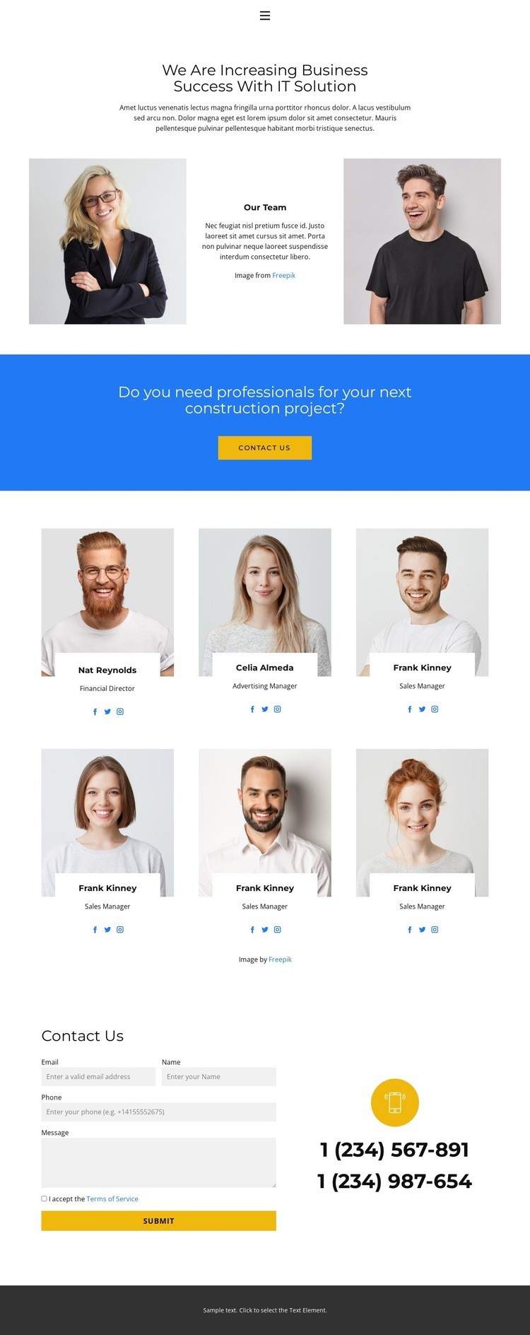 The best of the team Homepage Design