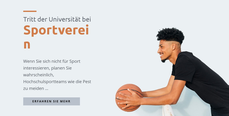 Sportuniversitätszentrum Website-Vorlage