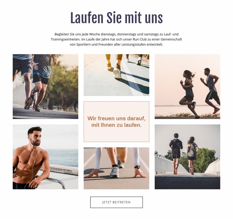 Laufen Sie mit uns Website Builder-Vorlagen