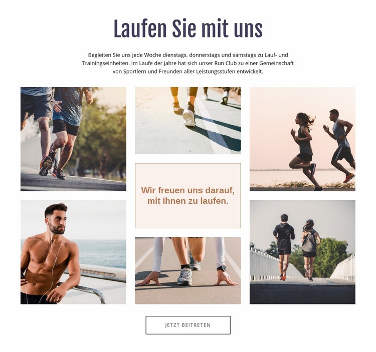 Laufen Sie mit uns Landing Page