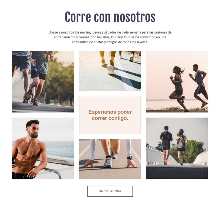 Corre con nosotros Creador de sitios web HTML