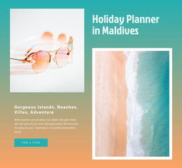 Holiday Planner Maldives - HTML Website Maker