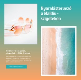 Nyaralásszervező Maldív -Szigetek CSS Webhelysablon