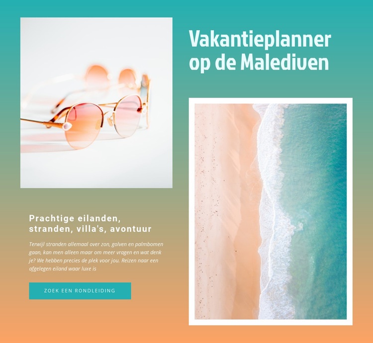 Vakantieplanner Maldiven Website mockup