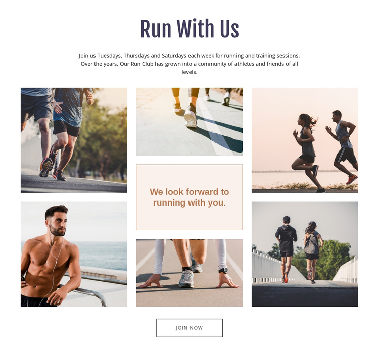 Run With Us One Page Template