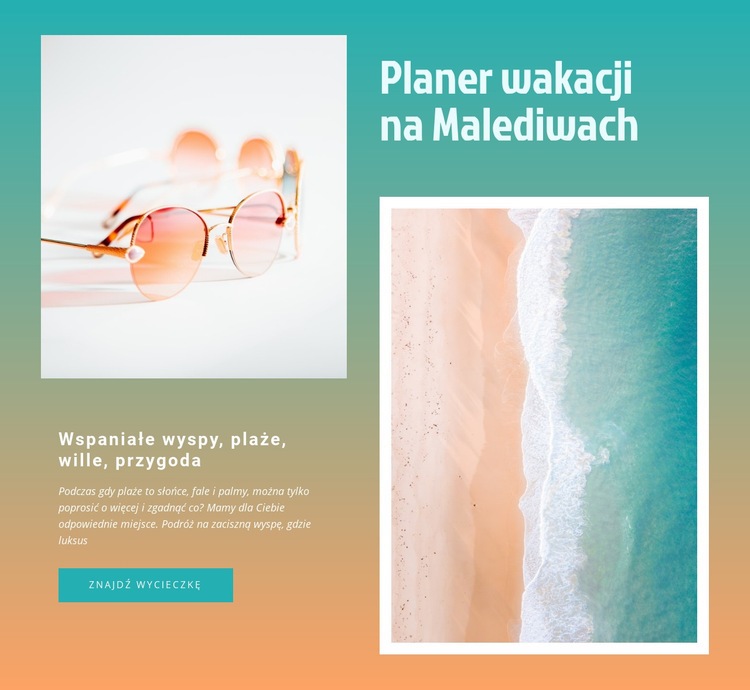 Planowanie wakacji na Malediwach Makieta strony internetowej
