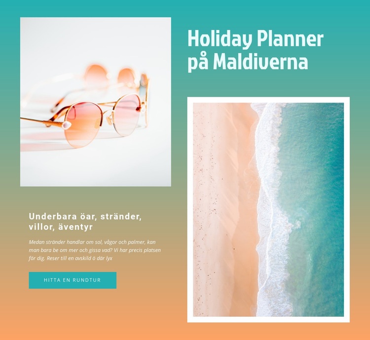 Semesterplanerare Maldiverna Hemsidedesign