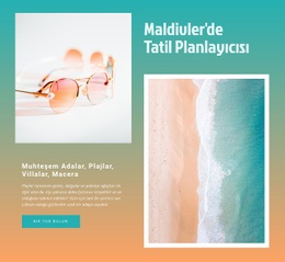 Tatil Planlayıcısı Maldivler CSS Web Sitesi Şablonu