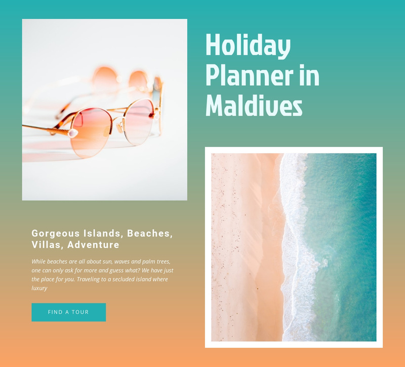 Holiday planner maldives Wix Template Alternative