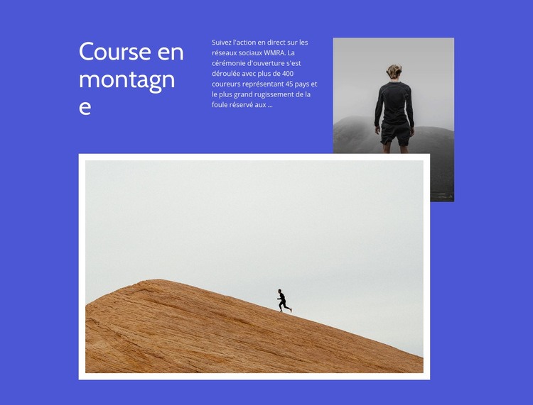 Course de montagne Page de destination