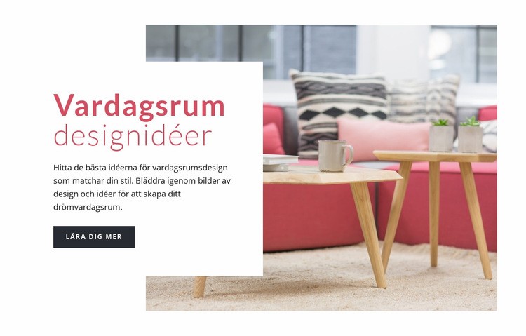 Dekorerande vardagsrum HTML-mall