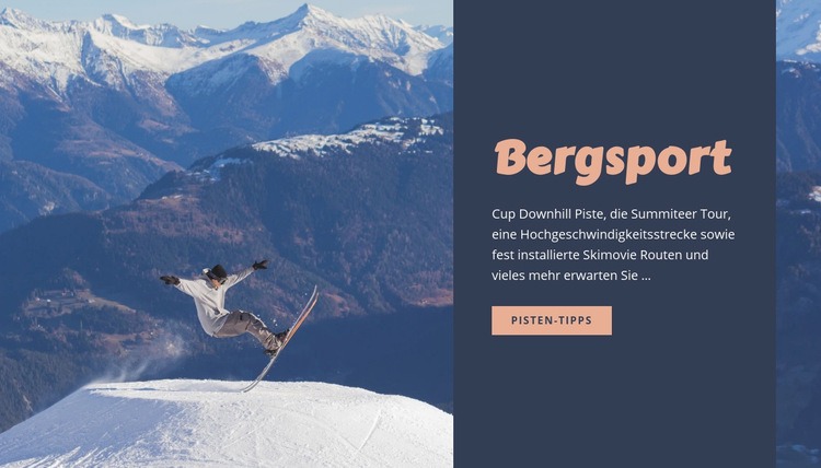 Bergsport Website-Modell