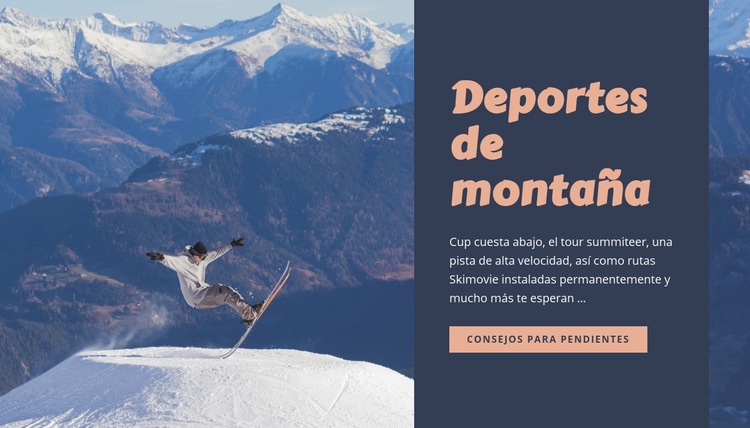 Deportes de montaña Plantillas de creación de sitios web